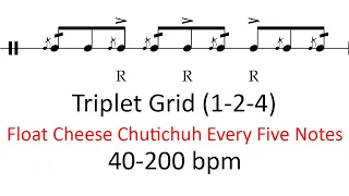 Float cheese chutichuh every 5 notes (1-2-4 accents) | 40-200 bpm play-along triplet grid drum music