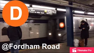 NYC Subway: IND R68 (D) Train Arrives at Fordham Road. (1080p)