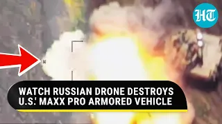 Russia Releases Dramatic Footage Of Lancet Attack On U.S.-made Maxx Pro Armoured Vehicle | Watch