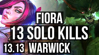 FIORA vs WARWICK (TOP) | 13 solo kills, 1.6M mastery, Legendary, 600+ games | EUW Diamond | 13.13