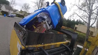 Garbage Truck GoPro POV: Curotto Can on Recycling In Action!!