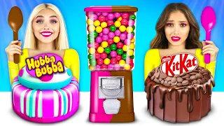 Bubble Gum vs Chocolate Food Challenge | Real Food VS Chocolate Food Battles by RATATA COOL