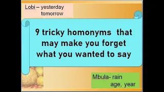 Learn Lingala in 10 minutes- HOMONYMS -Complex words that may make you forget what you wanted to say