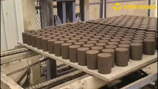 Solid cylinder concrete block making machine TPM10000 with offline cubing system