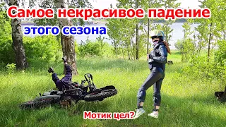 Упал на эндуро мотоцикле regulmoto sport 003 pro 300  и покатушка по песку и холмам на берегу реки