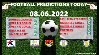 Football Predictions Today (08.06.2022)|Today Match Prediction|Football Betting Tips|Soccer Betting