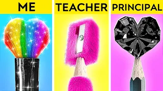 TEACHER VS ME VS PRINCIPAL CHALLENGE | Hilarious School Hacks, Funny Moments by 123 GO!