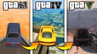 Прыжки на машинах с самых высоких зданий в играх GTA !!!