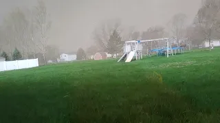 Eastern South Dakota wind storm arrival blows out fence! Crazy! Aurora, South Dakota May 12, 2022.