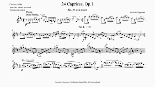 Paganini: Caprice no. 24 (arr. for clarinet)