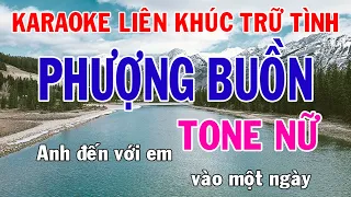 Karaoke Liên Khúc Trữ Tình - Tone Nữ Nhạc Sống - Phượng Buồn - Phối Mới Dễ Hát - Nhật Nguyễn