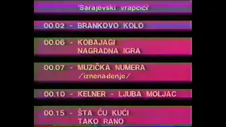 JRT TV Sarajevo 1 - Closedown during New Year's Eve (1985)