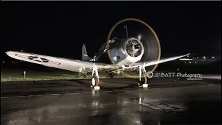 Night Engine Run: SBD Dauntless [GREAT SOUND, wear headphones]  Mid-Atlantic Air Museum. Reading, PA