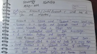 Define Research/Social Research /Types..MSO :002(sociology)IGNOU