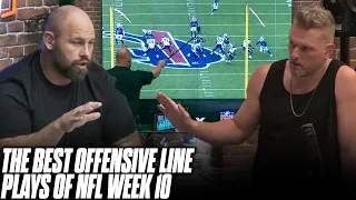 Former NFL Player & Coach AQ Shipley Breaks Down The BEST O-Line Plays Of Week 10 | Pat McAfee Show