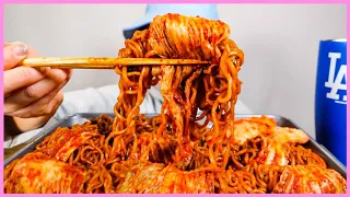 SPICIEST KIMCHI IN THE WORLD WRAPPED ANGRY CHAPPAGURI NOODLES l MUKBANG