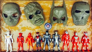 Wow😍Topeng Spiderman, Iron Man, Hulk, Batman dan Ultraman | Membersihkan Mainan Berlumpur