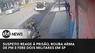 Suspeito reage à prisão, rouba arma de PM e fere dois militares em SP