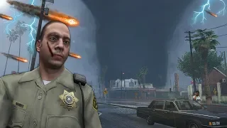 Surviving Massive Tornado & Meteor Shower DISASTERS in Los Santos in GTA V Mods Gameplay!