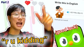 Native Korean Speedruns Duolingo Korean... Again (but it gets weirder)