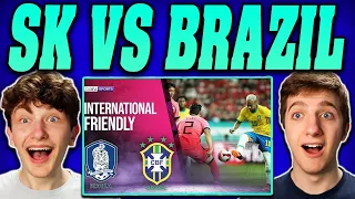Americans React to South Korea vs Brazil | INTERNATIONAL FRIENDLY HIGHLIGHTS!