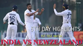 India vs Newzealand 1st test 5 day highlights 2021| ind vs nz first test 5th day full highlights