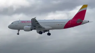 Barcelona Airport Plane Spotting Close Up Just Landings 4K