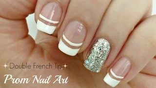 Double French Tip Prom Nail Art! *very easy*