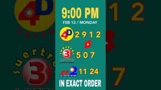 9 PM Lotto Draw Result Feb 13, 2023 #shorts