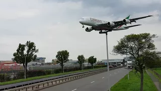 Emirates Airbus A380-800 Landing at London Heathrow Airport on 22.04.2018  DXB-LHR.