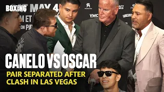 Canelo Alvarez & Oscar De La Hoya Clash In Las Vegas [Subtitles]