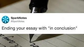 Ending your essay with "in conclusion"