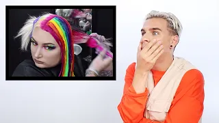 Hairdresser Reacts To Rainbow Hair
