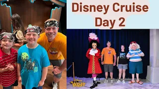 Disney Cruise on the Wish - Day 2 | Characters, Swimming, Arendelle Dinner and Pirate Night!