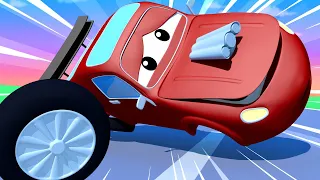 Puksiirauto Tom - Võidusõiduauto Jerry - Autolinnas 🚗 Autode ja veokite ehitusmultikas lastele