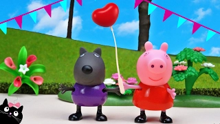 Peppa Pig's Surprise Birthday Party at the Burger with all her Friends - CAT TOYS AND DOLLS