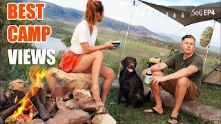 Camping with best views with a dog, Australian Bush, campfire food