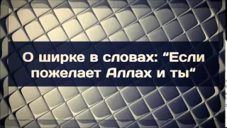 Ринат Абу Мухаммад׃ О ширке в словах׃ “Если пожелает Аллах и ты“