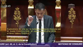 Intervention d'Olivier Faure sur la motion de censure