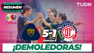 Resumen y goles | Pumas 5-1 Toluca | AP2023-J11 | Liga Mx Femenil | TUDN