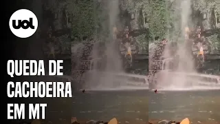 Adolescente escorrega, bate cabeça em cachoeira e morre em MT; vídeo mostra queda