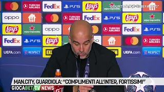 Manchester City, Guardiola: "Complimenti all'Inter, sono fortissimi"