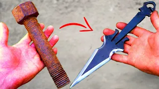 Rusty Bolt FORGED into a Scorpion KUNAI