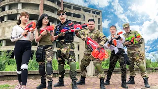 Superheroes Nerf: Couple SWAT X-Shot Nerf Guns Fight Against Criminal Group + Live Action