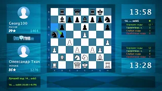 Анализ шахматной партии: Олександр Ткач - Georg100, 1-0 (по ChessFriends.com)