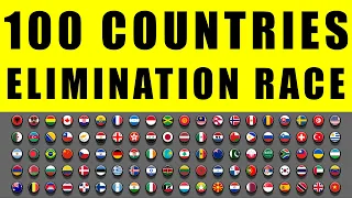 100 Countries Elimination Marble Race in Algodoo  Marble Race King