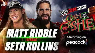 WWE 2K22 (PS5) - MATT RIDDLE vs SETH ROLLINS GAMEPLAY | CLASH AT THE CASTLE 2022 (1080P 60FPS)