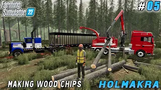 Making wood chips with new Wood Chipper Truck | Forestry in Holmakra | Farming simulator 22 | ep #05