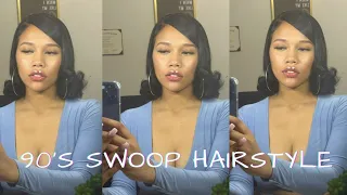 HOW TO: 90's Inspired side swoop w flipped ends *EASY*