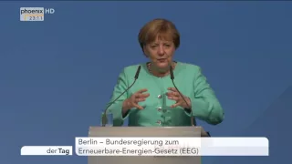 Erneuerbare-Energien-Gesetz: Statement von Angela Merkel vom 08.06.2016